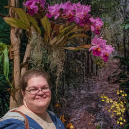 Kellie with Orchids